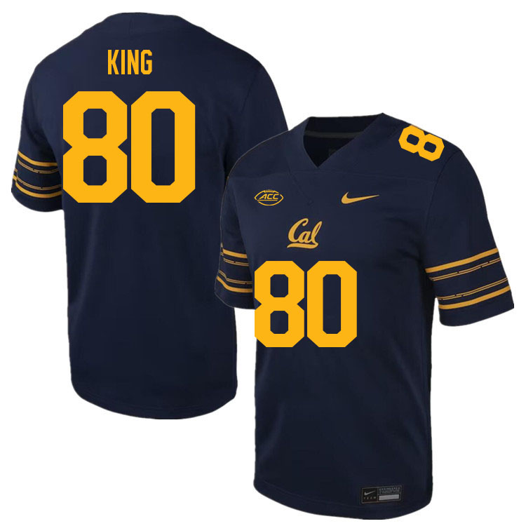 California Golden Bears #80 Jordan King ACC Conference College Football Jerseys Stitched Sale-Navy